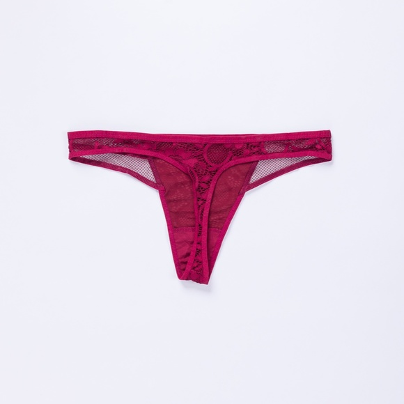 Eloise: Red Lace Panty/Thong - Picture 2 of 2